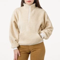 Los Angeles Apparel SHR408 - Half Zip Sherpa Pullover Women's 9 Los Angeles Apparel SHR408 - Half Zip Sherpa Pullover Women's