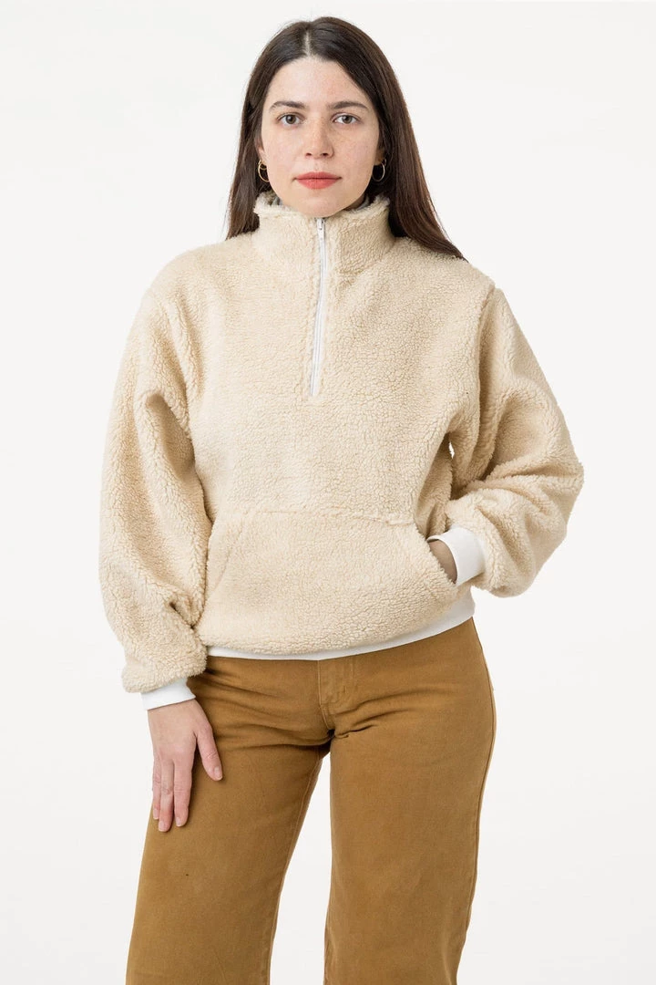 Los Angeles Apparel SHR408 - Half Zip Sherpa Pullover Women's 6 Los Angeles Apparel SHR408 - Half Zip Sherpa Pullover Women's