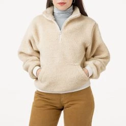 Los Angeles Apparel SHR408 - Half Zip Sherpa Pullover Women's