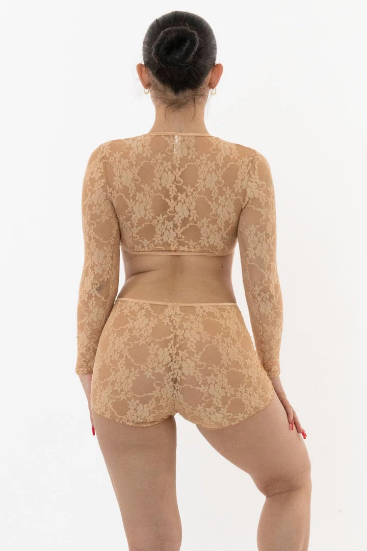 Los Angeles Apparel Women's FNS030 - Floral Lace Girly Lounge Short 6 Los Angeles Apparel Women's FNS030 - Floral Lace Girly Lounge Short