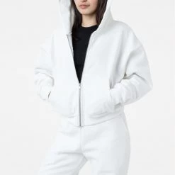 Los Angeles Apparel Women's HF-16 - 14oz. Cropped Heavy Fleece Zip Up Hooded Sweatshirt