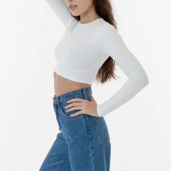 Los Angeles Apparel 83079GD - Garment Dye Long Sleeve Crop Top