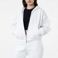 Los Angeles Apparel Women's HF-16 - 14oz. Cropped Heavy Fleece Zip Up Hooded Sweatshirt