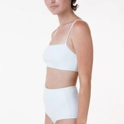 Los Angeles Apparel RRS075 - The Ribbed Minimalist Crop Swim Top