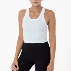 Los Angeles Apparel 4328 - Sporty Baby Rib Crop Tank Women's