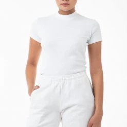 Los Angeles Apparel Women's R4309 - Mockneck Cap Sleeve Baby Tee 17 Los Angeles Apparel Women's R4309 - Mockneck Cap Sleeve Baby Tee