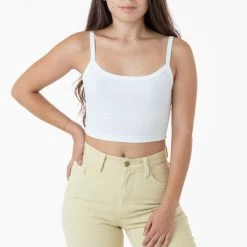 Los Angeles Apparel Women's 43016 - Baby Rib Spaghetti Crop Tank 21 Los Angeles Apparel Women's 43016 - Baby Rib Spaghetti Crop Tank