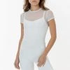 Los Angeles Apparel Women's RNS305 - Micro Mesh Slinky Baby Tee
