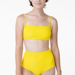 Los Angeles Apparel RRS075 - The Ribbed Minimalist Crop Swim Top